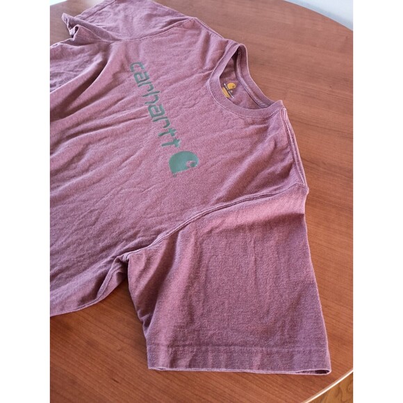 Carhartt Shirt Mens XL Maroon Short Sleeve Crew Neck Original Fit Cotton Logo - Picture 4 of 7
